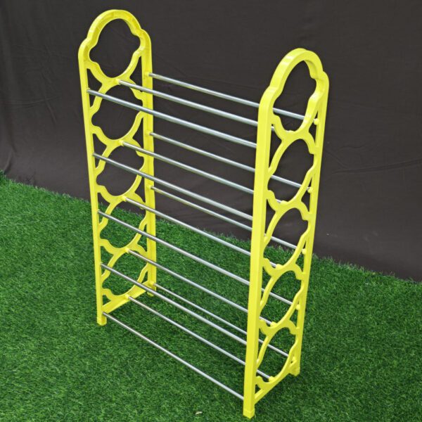 SS 5 Layer Shoe Rack Plastic and Aluminum Metal - Image 4