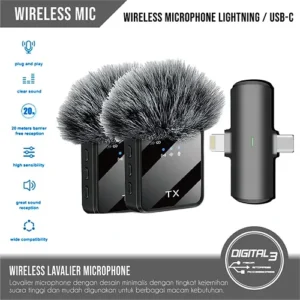 Microphone 2in1 Wireless Lavalier F15-2 USB Type C + i phone