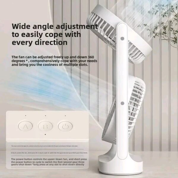 Double Head Tower Fan High Wind Air Circulation Desktop Fan Portable Double-Layer Cooling Fan - Image 2