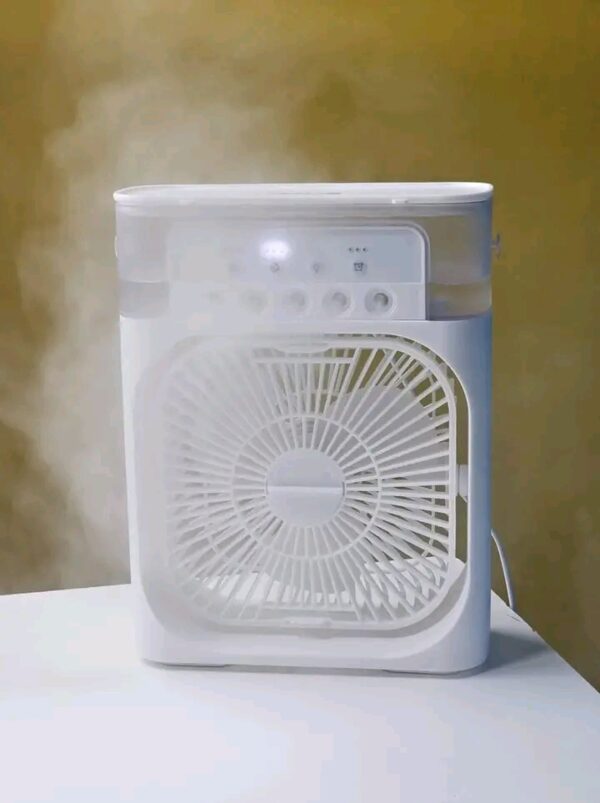Rechargeable 3 in 1 Air-cooling USB Fan With LED Light Water Fan. - Image 2