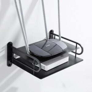Black Metal Wireless Wifi Router Storage Box