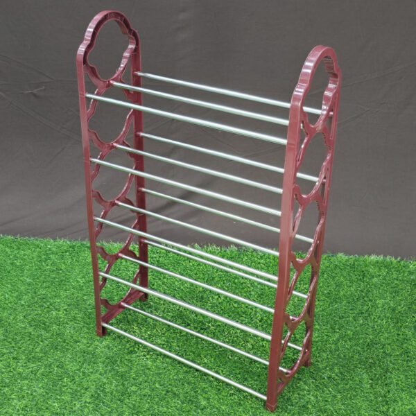 SS 5 Layer Shoe Rack Plastic and Aluminum Metal - Image 2