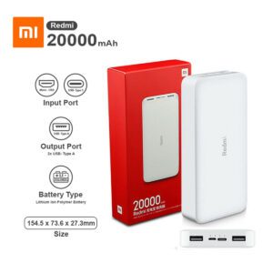 Xiaomi Redmi 20000mAh 18W QC3.0 fast Charging Version Power Bank- Black