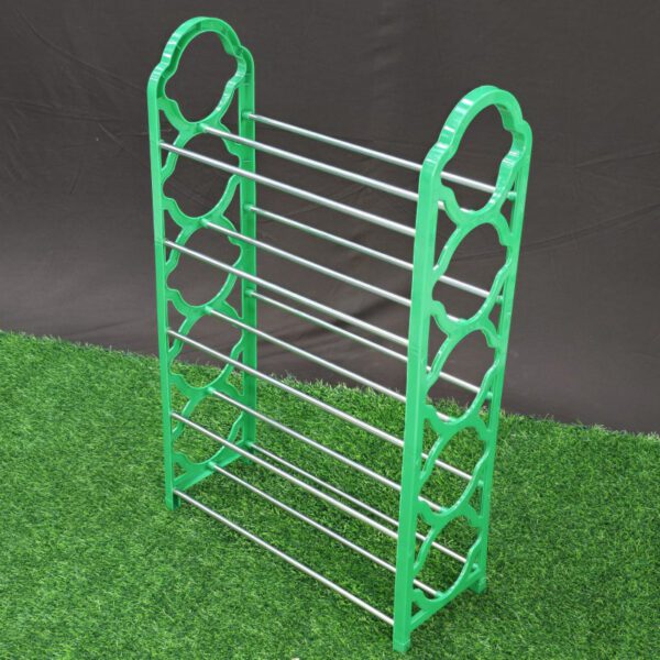 SS 5 Layer Shoe Rack Plastic and Aluminum Metal - Image 3