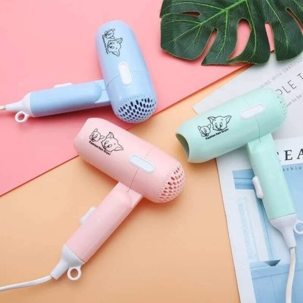 Fashion hair dryer-ফ্যাশনেবল কিউট মিনি হেয়ার ড্রায়ার  ভাঁজযোগ্য, ট্রাভেল ও কিডস ফ্রেন্ডলি