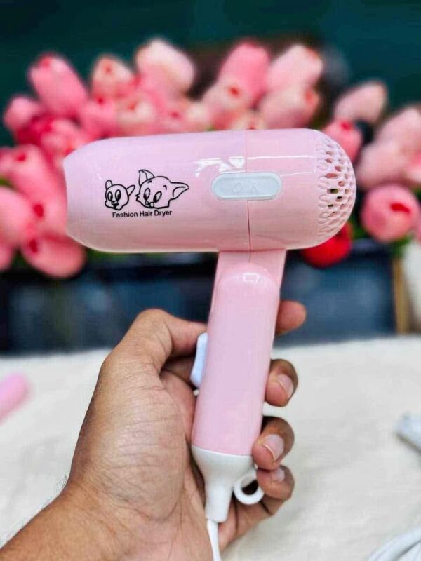 Fashion hair dryer-ফ্যাশনেবল কিউট মিনি হেয়ার ড্রায়ার  ভাঁজযোগ্য, ট্রাভেল ও কিডস ফ্রেন্ডলি - Image 4
