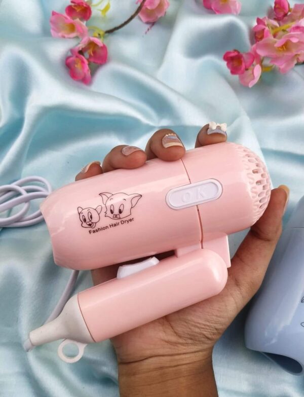 Fashion hair dryer-ফ্যাশনেবল কিউট মিনি হেয়ার ড্রায়ার  ভাঁজযোগ্য, ট্রাভেল ও কিডস ফ্রেন্ডলি - Image 3