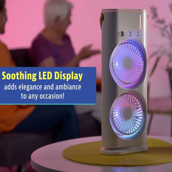 Rechargeable Double Ended Spray Fan with Remote Control, Portable Air Cooler with LED Light Air Humidifier - Image 4