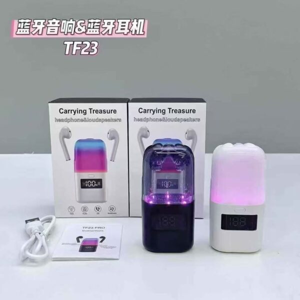 TF23 Pro 2-in-1 Earbuds + Speaker with Colorful RGB LED Light - Image 4