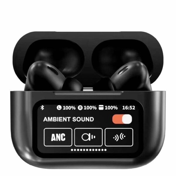 A9 pro ANC + ENC with Touch Screen Display Black