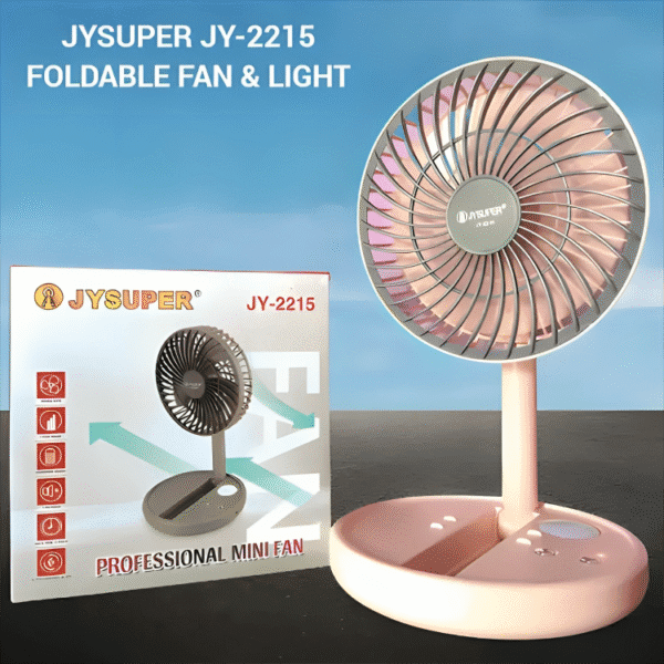 JY-2215 JYSUPER Professional Rechargeable Fan With LED Light - Image 3