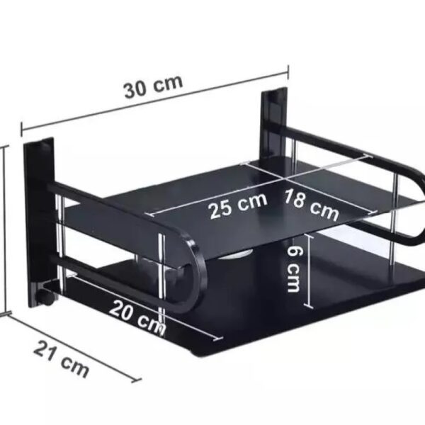 Black Metal Wireless Wifi Router Storage Box